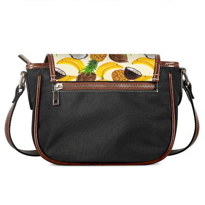 Tropical Fruits Pattern Print Saddle Bag