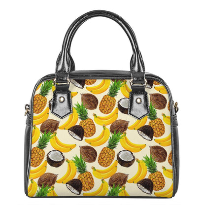 Tropical Fruits Pattern Print Shoulder Handbag