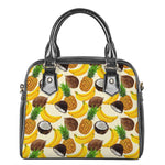 Tropical Fruits Pattern Print Shoulder Handbag