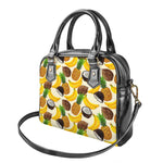 Tropical Fruits Pattern Print Shoulder Handbag