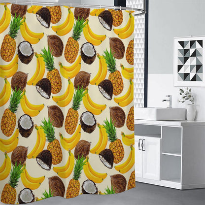 Tropical Fruits Pattern Print Shower Curtain