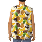 Tropical Fruits Pattern Print Sleeveless Baseball Jersey