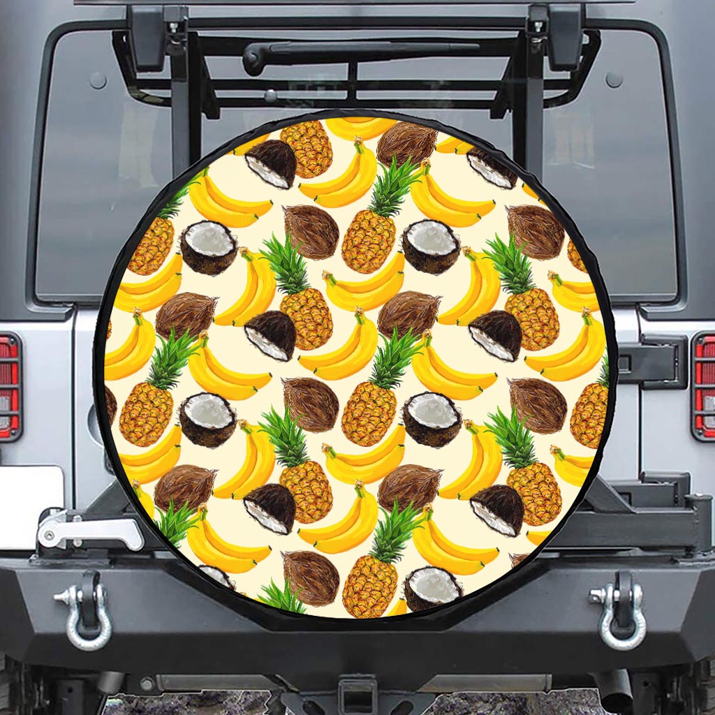 Tropical Fruits Pattern Print Tire Cover