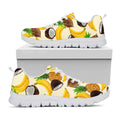 Tropical Fruits Pattern Print White Running Shoes
