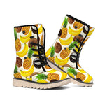 Tropical Fruits Pattern Print Winter Boots