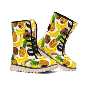 Tropical Fruits Pattern Print Winter Boots