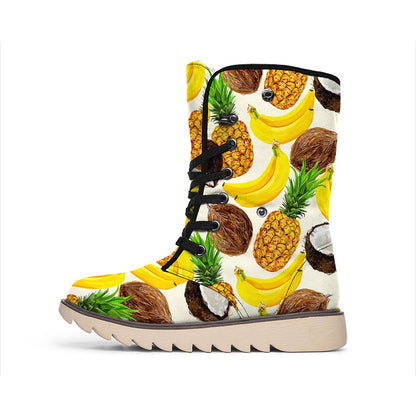 Tropical Fruits Pattern Print Winter Boots