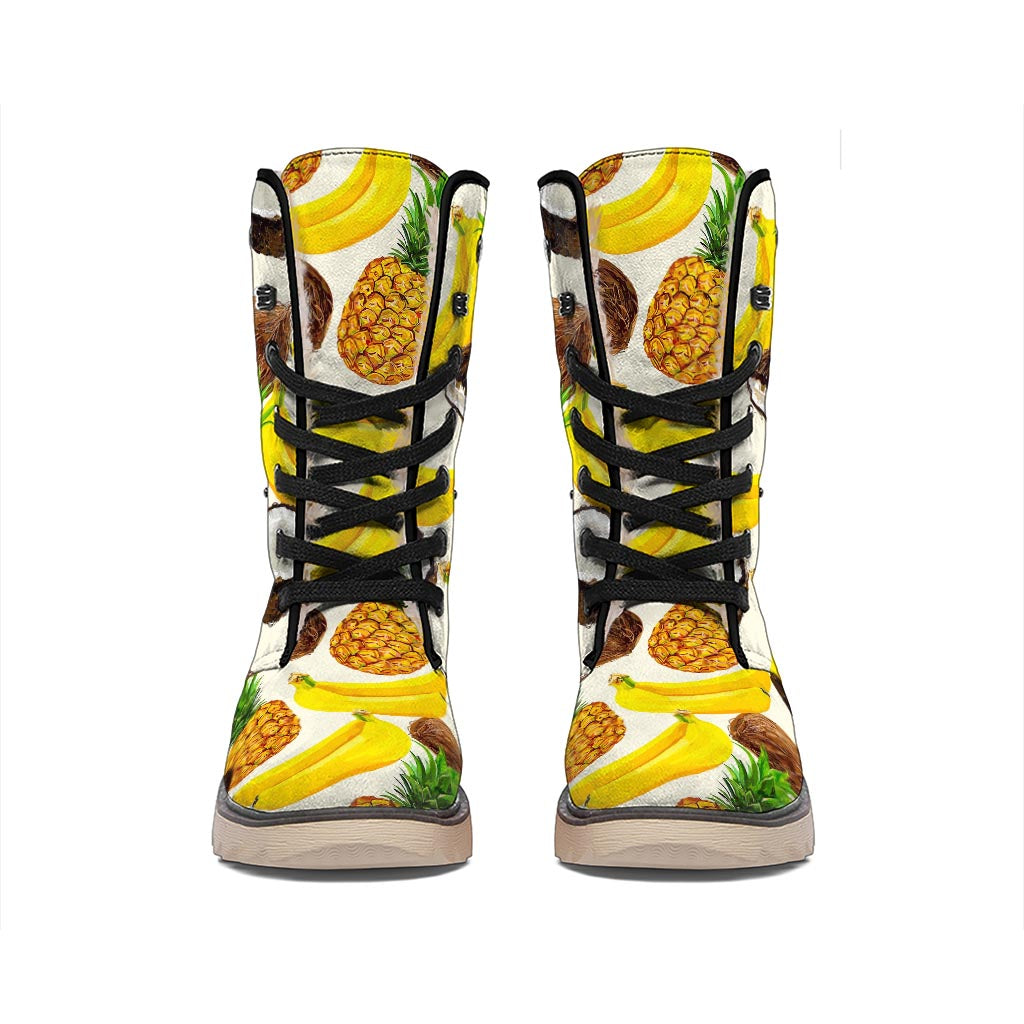 Tropical Fruits Pattern Print Winter Boots