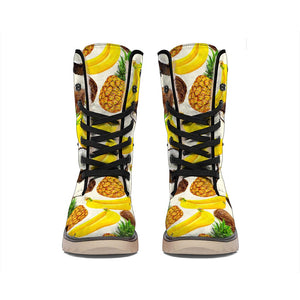 Tropical Fruits Pattern Print Winter Boots