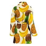 Tropical Fruits Pattern Print Women's Bathrobe