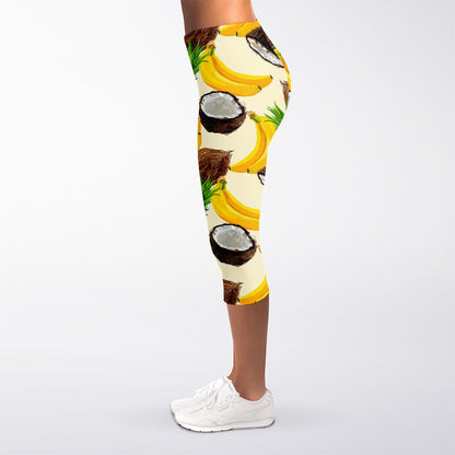Tropical Fruits Pattern Print Women's Capri Leggings