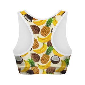 Tropical Fruits Pattern Print Women's Sports Bra