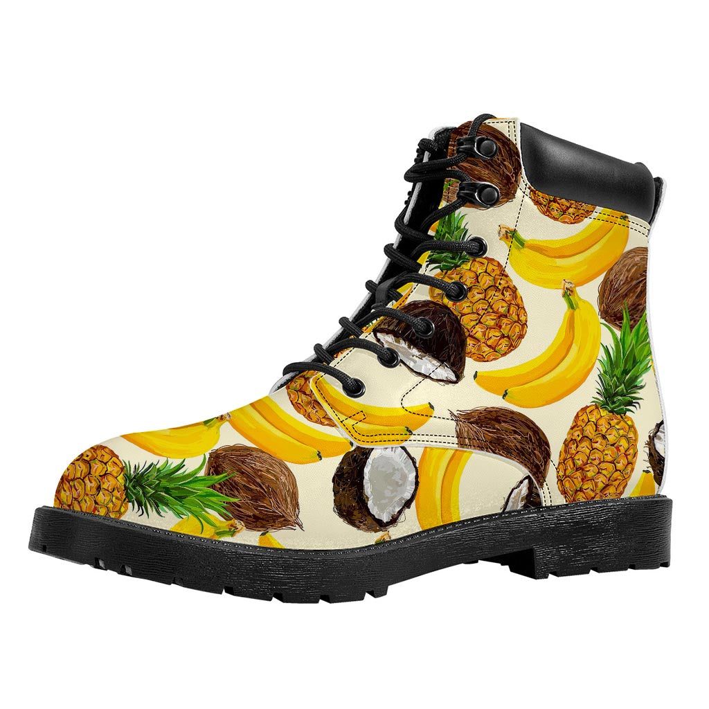 Tropical Fruits Pattern Print Work Boots