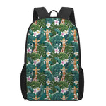 Tropical Giraffe Pattern Print 17 Inch Backpack