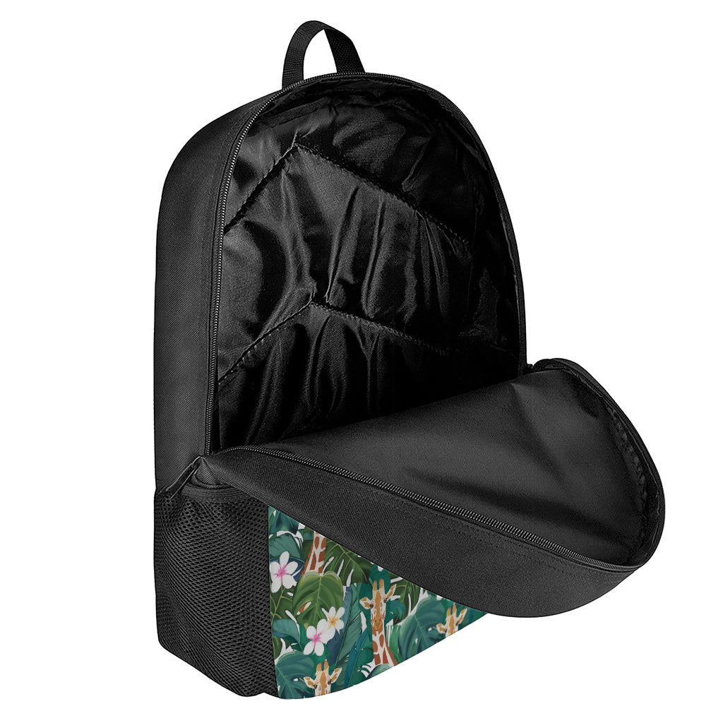 Tropical Giraffe Pattern Print 17 Inch Backpack