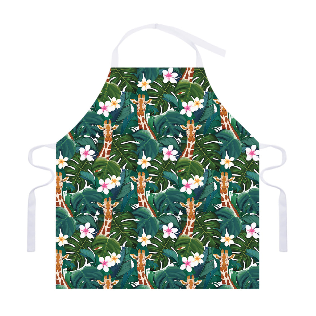 Tropical Giraffe Pattern Print Adjustable Apron