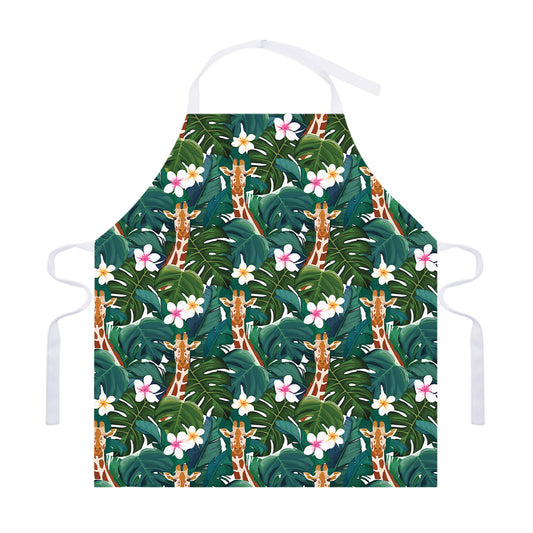 Tropical Giraffe Pattern Print Adjustable Apron