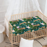Tropical Giraffe Pattern Print Baby Crib Sheet