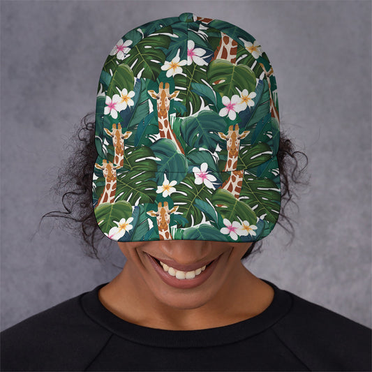 Tropical Giraffe Pattern Print Baseball Cap