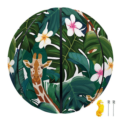 Tropical Giraffe Pattern Print Basketball