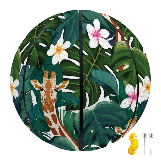 Tropical Giraffe Pattern Print Basketball