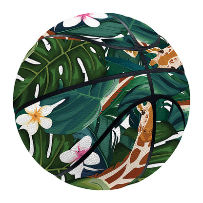 Tropical Giraffe Pattern Print Basketball