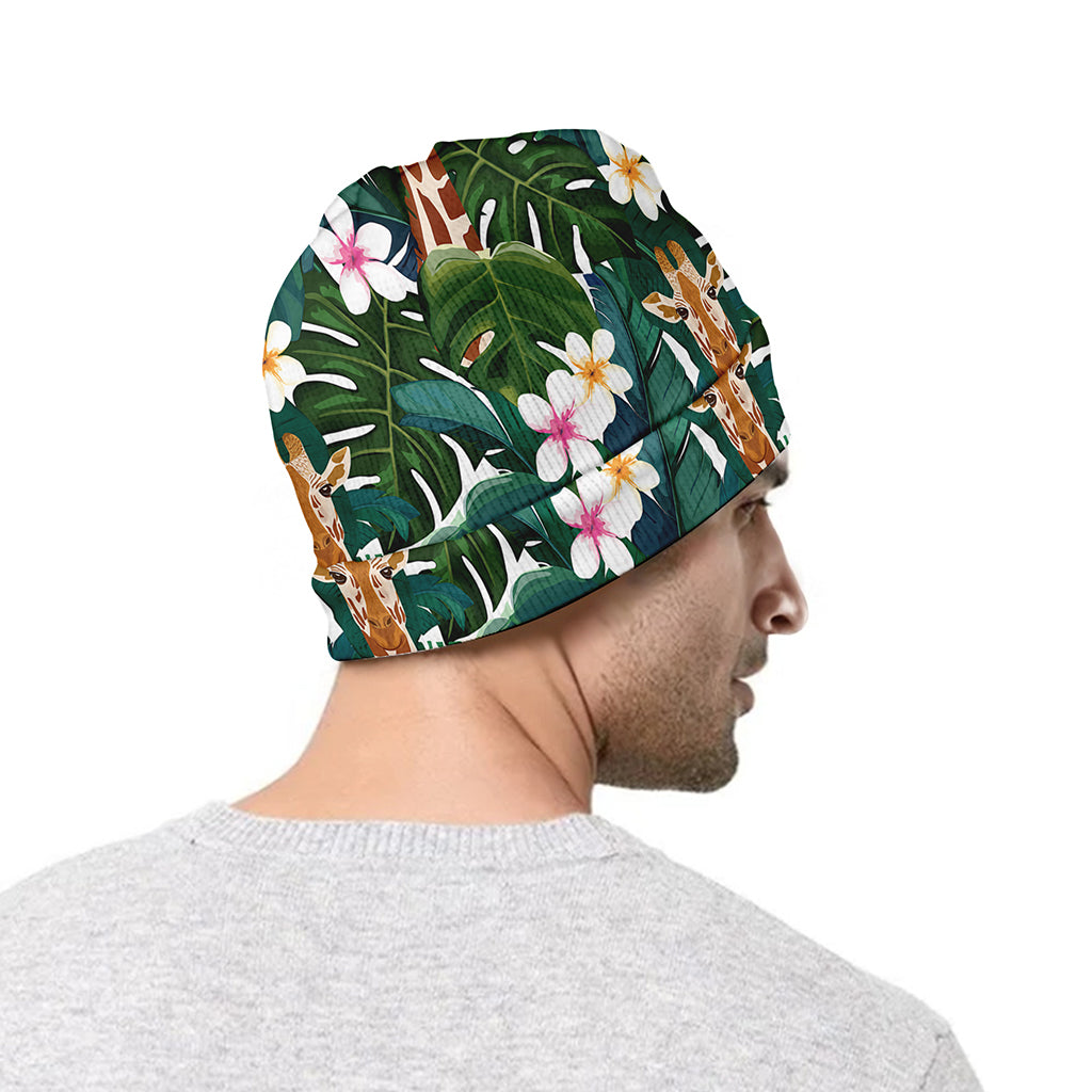 Tropical Giraffe Pattern Print Beanie