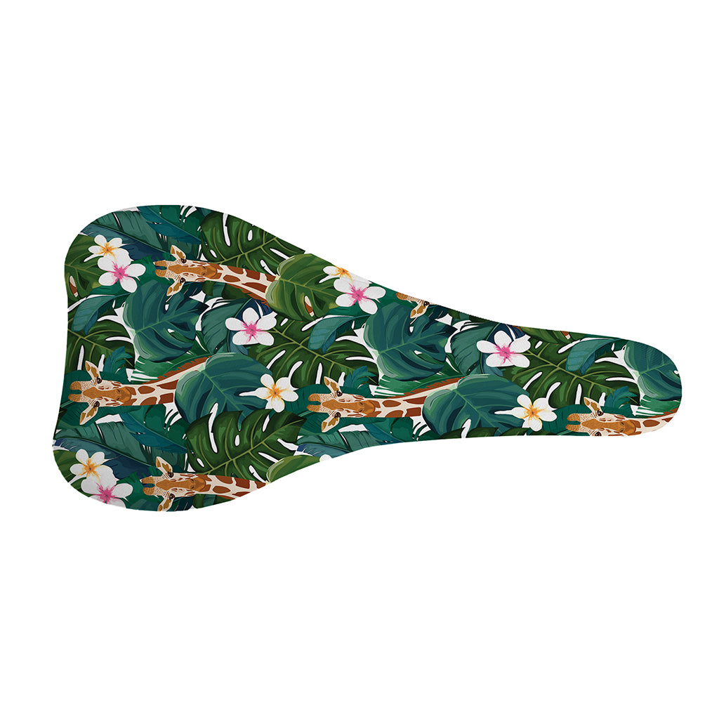 Tropical Giraffe Pattern Print Bicycle Seat Cover