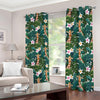 Tropical Giraffe Pattern Print Blackout Grommet Curtains