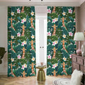 Tropical Giraffe Pattern Print Dimout Pencil Pleat Curtains