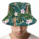 Tropical Giraffe Pattern Print Bucket Hat