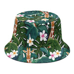 Tropical Giraffe Pattern Print Bucket Hat