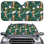 Tropical Giraffe Pattern Print Car Windshield Sun Shade
