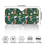 Tropical Giraffe Pattern Print Car Windshield Sun Shade