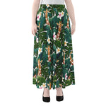 Tropical Giraffe Pattern Print Chiffon Maxi Skirt
