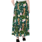 Tropical Giraffe Pattern Print Chiffon Maxi Skirt