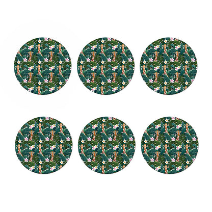 Tropical Giraffe Pattern Print Coaster Set