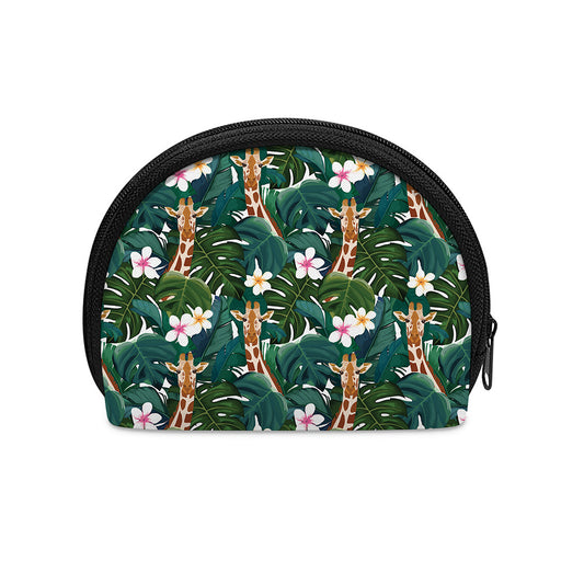 Tropical Giraffe Pattern Print Coin Purse