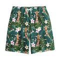 Tropical Giraffe Pattern Print Cotton Shorts