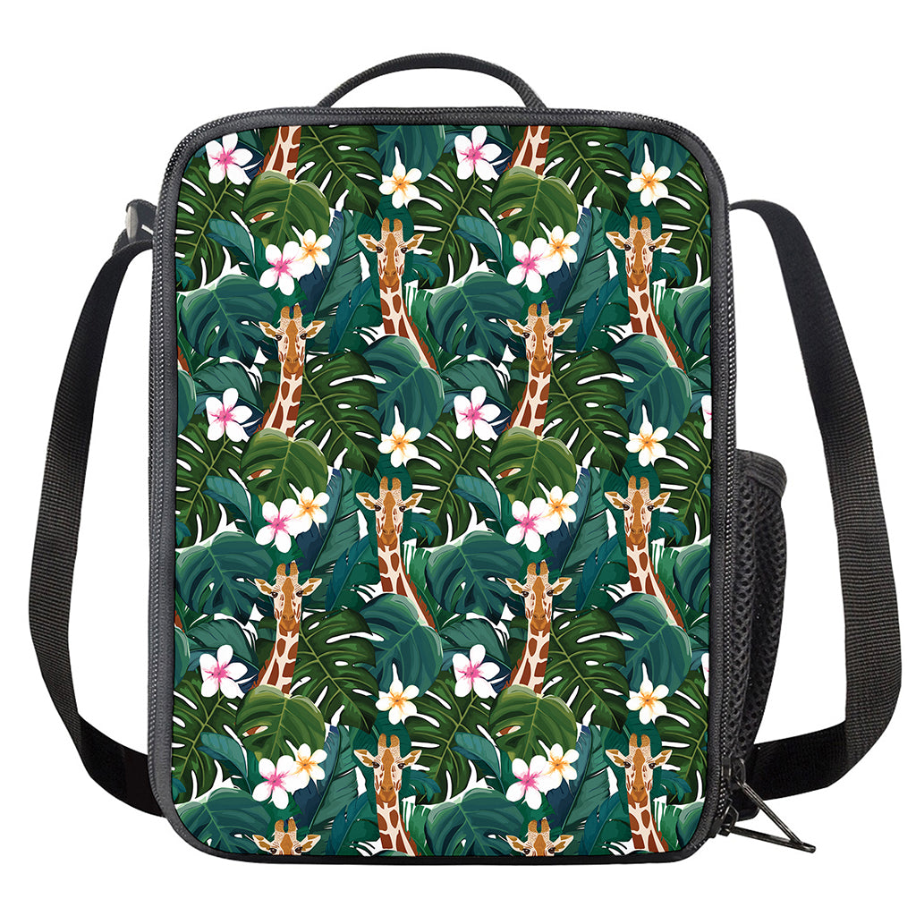 Tropical Giraffe Pattern Print Crossbody Lunch Bag