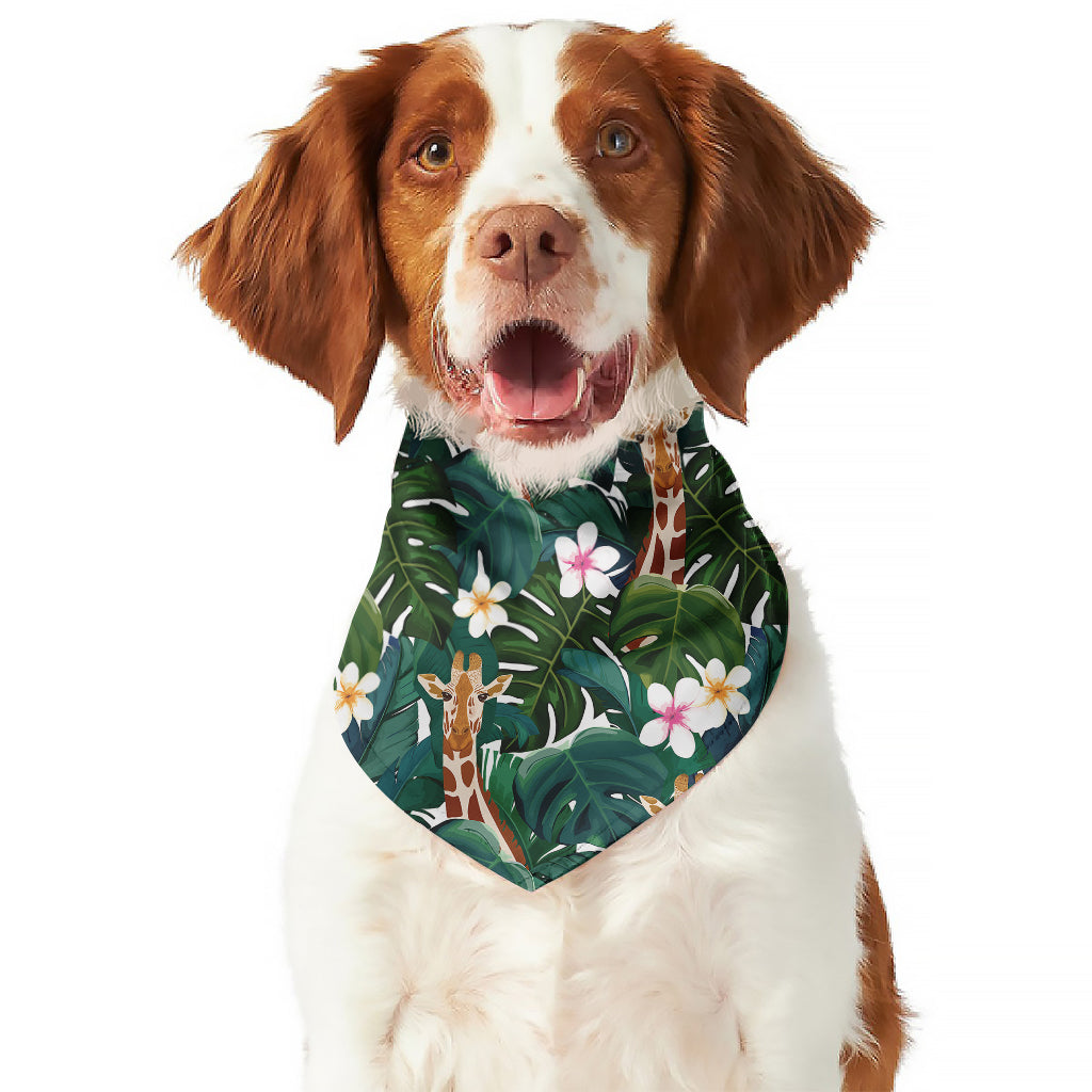 Tropical Giraffe Pattern Print Dog Bandana