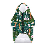 Tropical Giraffe Pattern Print Dog Zip Up Hoodie