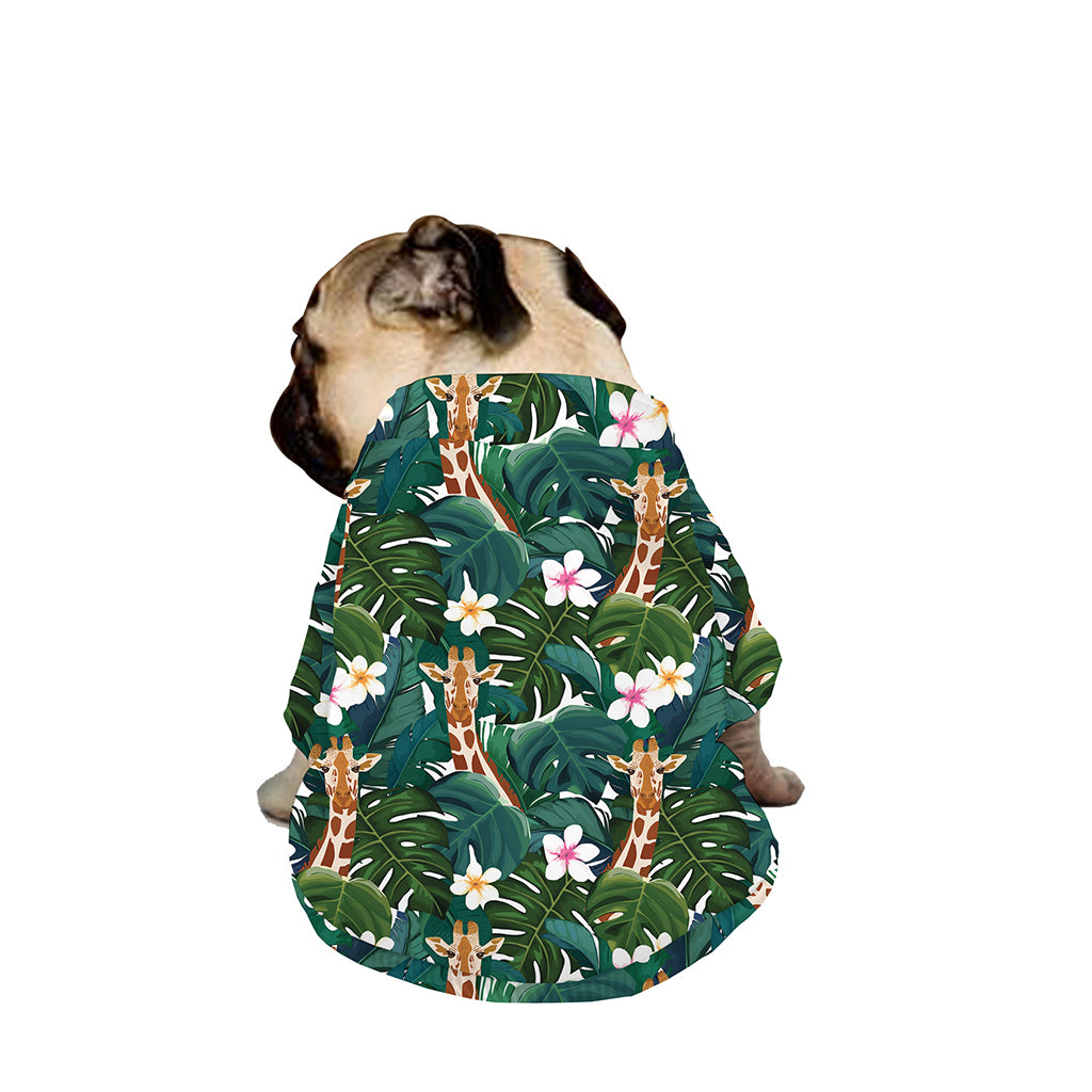 Tropical Giraffe Pattern Print Dog Zip Up Jacket