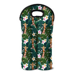 Tropical Giraffe Pattern Print Double Neoprene Wine Tote