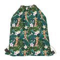 Tropical Giraffe Pattern Print Drawstring Bag