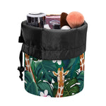 Tropical Giraffe Pattern Print Drawstring Makeup Bag