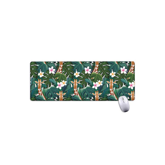 Tropical Giraffe Pattern Print Extended Mouse Pad