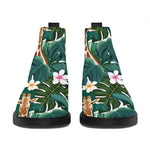 Tropical Giraffe Pattern Print Flat Ankle Boots