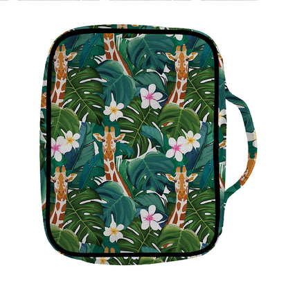 Tropical Giraffe Pattern Print Front Pocket Bible Bag