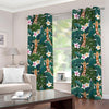 Tropical Giraffe Pattern Print Grommet Curtains